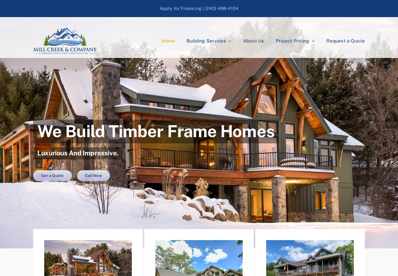 Mill Creek & Company website designed by Solnet Web Design