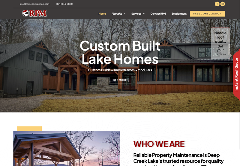 RPM Construction website designed by Solnet Web Design